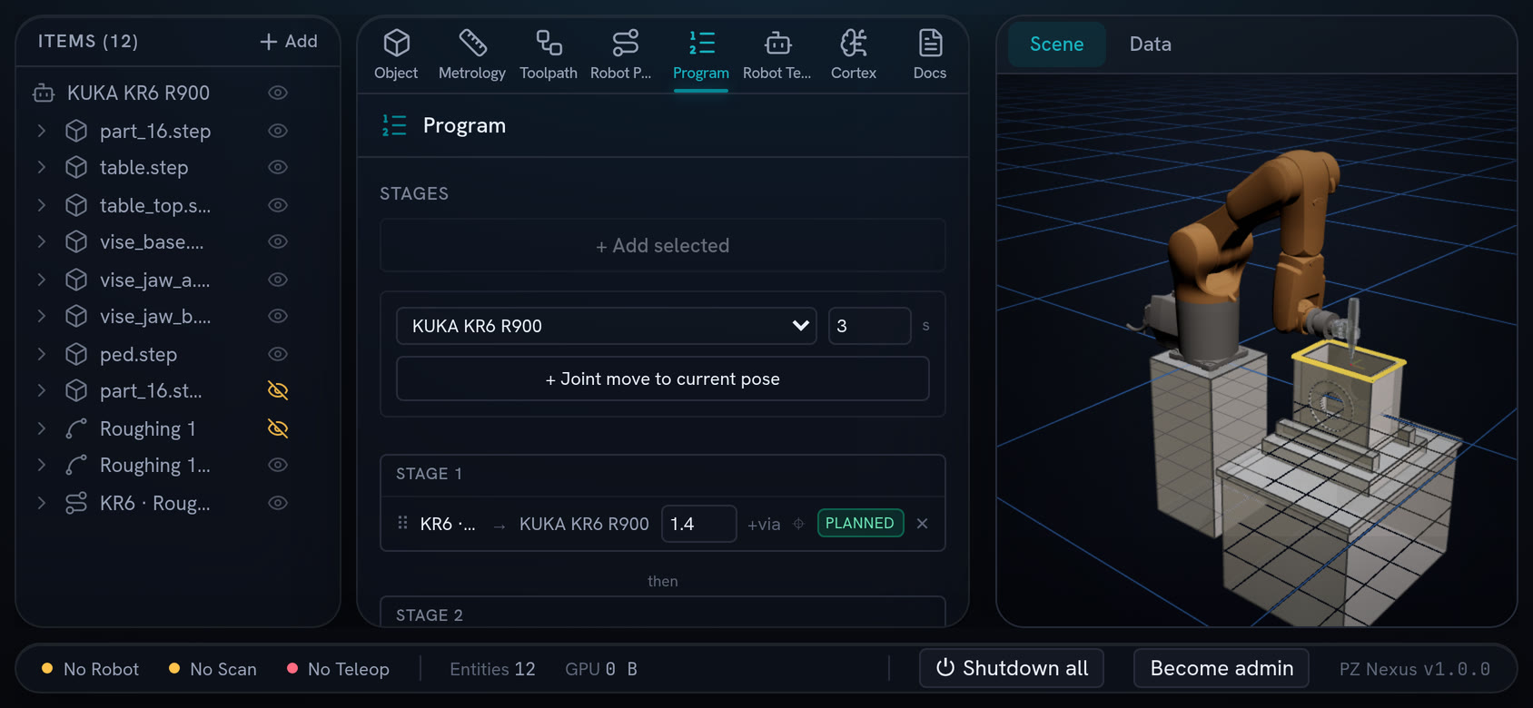 The same cell and program in Nexus on a phone